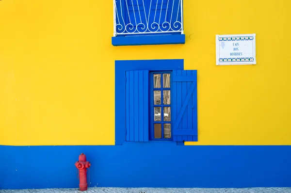 Parede de casas coloridas — Fotografia de Stock