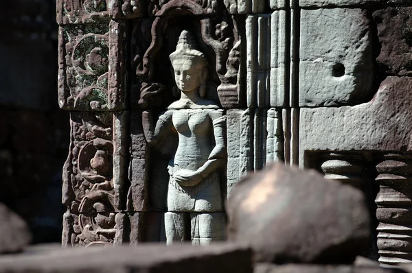 Apsara esculpida, Siem Reap, Camboja — Fotografia de Stock