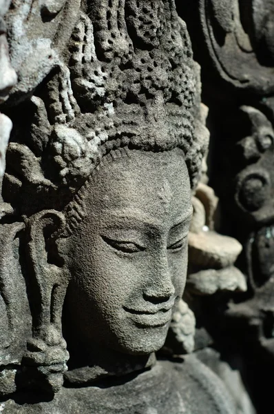 Skulpterade apsara, siem reap, Kambodja — Stockfoto