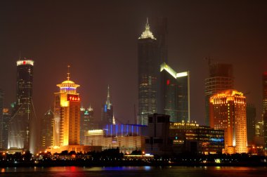 Panorama shanghai pudong geceleri