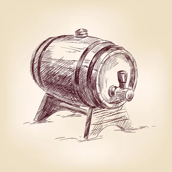Cask of wine drawing vector illustration — Stock Illustration Cask of wine drawing vector illustration Royalty Free Stock Illustrations