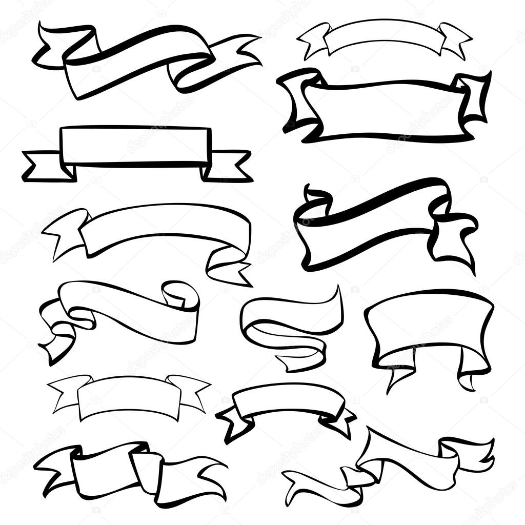 depositphotos_24138943 stock illustration sketch banners labels set