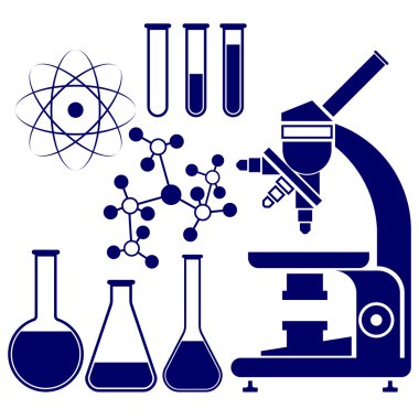 Science and chemistry icons set  vector  illustration