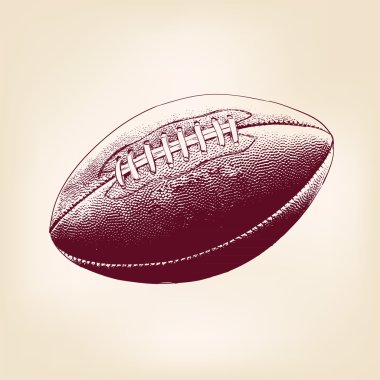 Rugby ball hand drawn vector