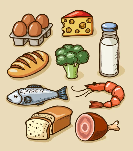 Produits alimentaires — Image vectorielle