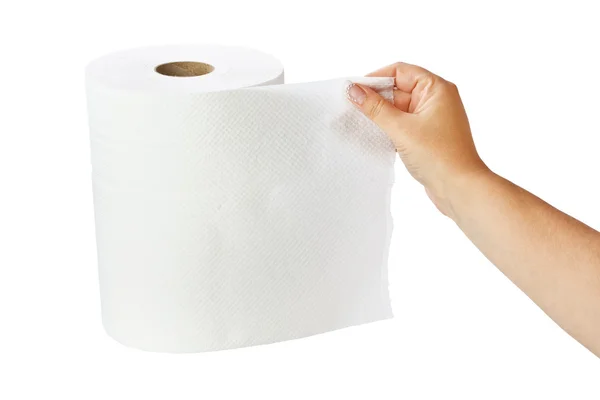 Beyaz kağıt havlu rulosu — Stok fotoğraf