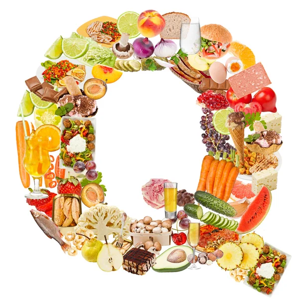 Letter Q made of food — Stock Photo, Image