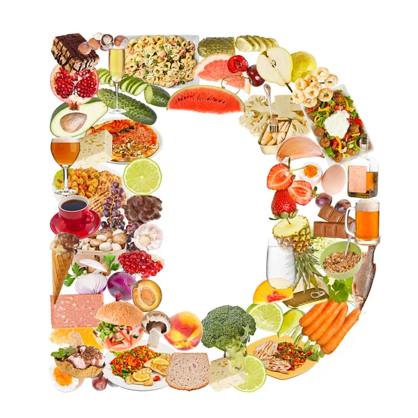 Letter D made of food — Stock Photo, Image
