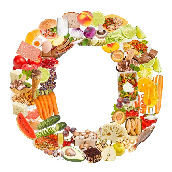Letter O made of food — Stock Photo, Image