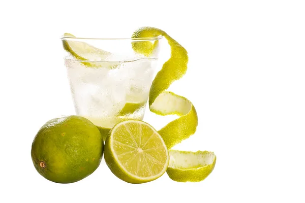 Vodka, lime és a jég — Stock Fotó