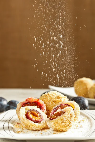 Plum dumplings — Stock Photo, Image