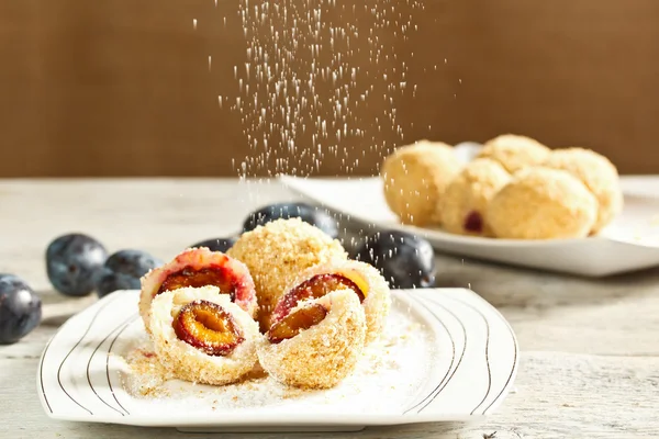 Plum dumplings — Stock Photo, Image