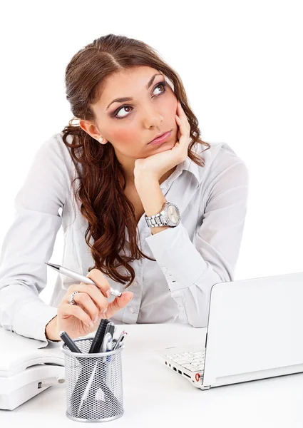 Mujer de negocios whit laptop —  Fotos de Stock