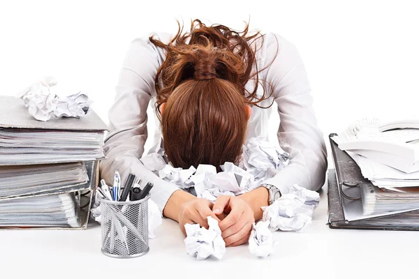 Mujer de negocios con carpetas — Foto de Stock