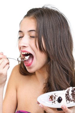 pasta yiyen kadın