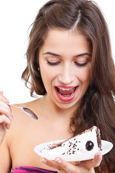 Donna con una torta — Foto Stock