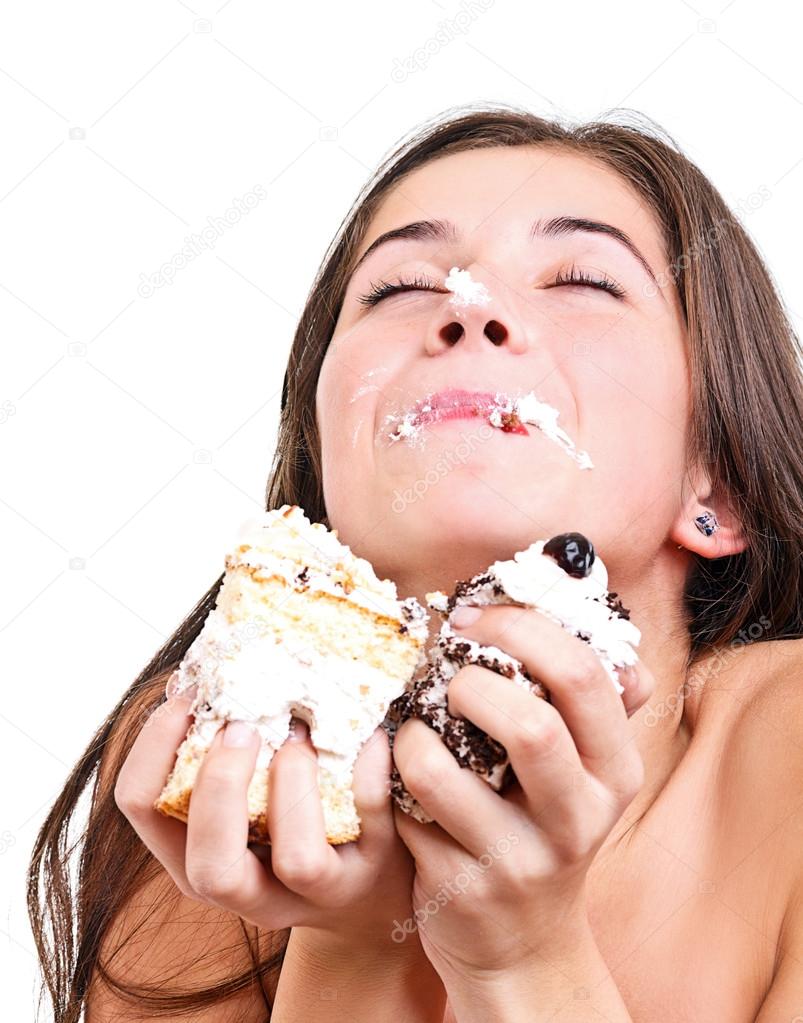 Girl eating the cake Stock Photo by ©grafvision 15536249