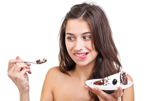 Kobieta z ciastem — Zdjęcie stockowe