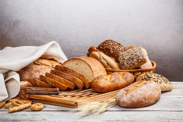 Sammlung gebackener Brote Stockbild