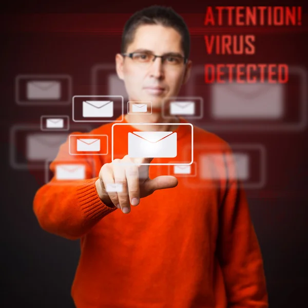 Virus detected message — Stock Photo, Image