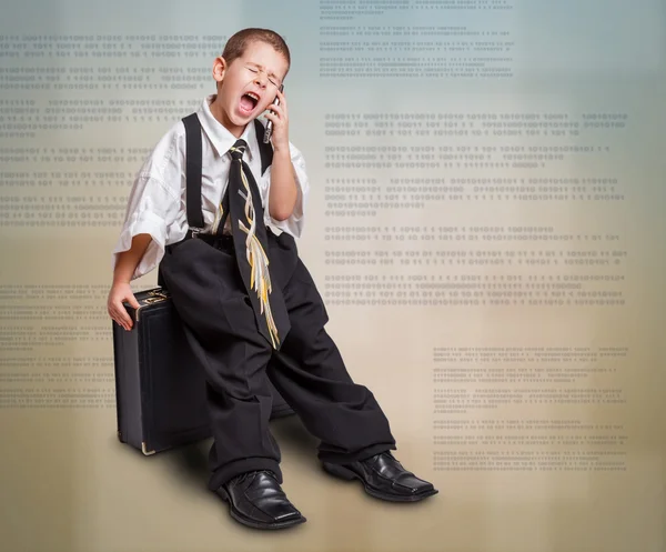 Ragazzo in abito da lavoro papà — Foto Stock