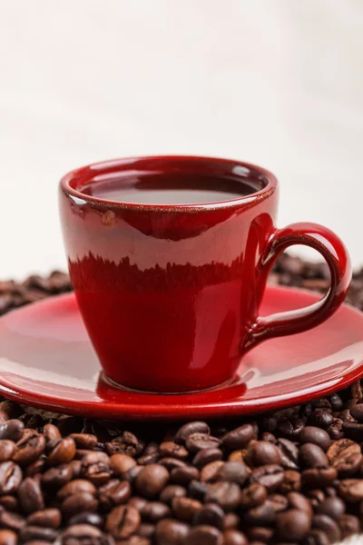 Czerwony kubek kawy Zdjęcia Stockowe bez tantiem
