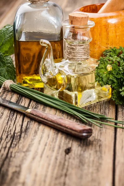 Bottles of olive oil — Stock Photo, Image