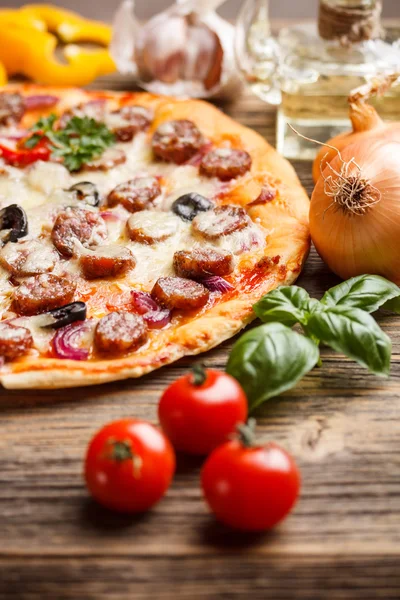 Pfefferoni-Pizza — Stockfoto