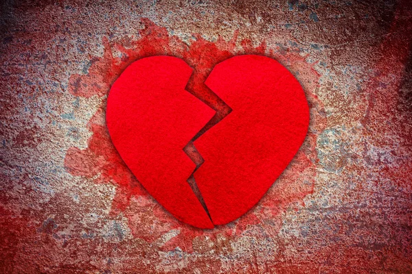 Felt broken heart — Stock Photo, Image