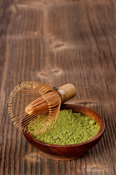 Chá matcha verde em pó — Fotografia de Stock