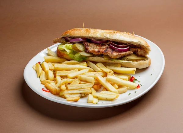 Etli sandviç ile — Stok fotoğraf