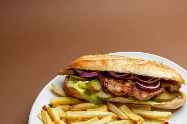 Meat sandwich — Stock Photo, Image