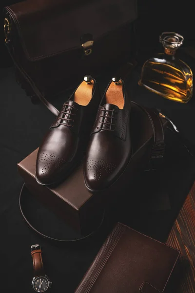 Bodegón Zapatos Hombre Elegantes Hombre Concepto Moda —  Fotos de Stock