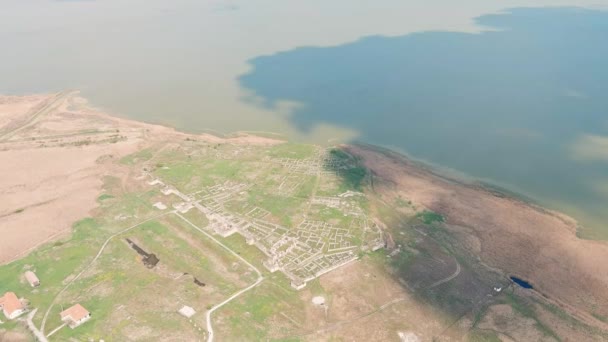Вид Воздуха Гистрийскую Крепость Доброгеи Румыния — стоковое видео
