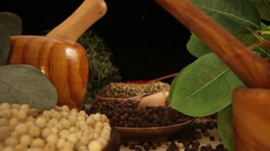 Cooking seasonings and condiments concept