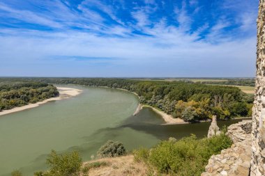 Confluence of the Danube and the Morava rivers, view from Devin castle