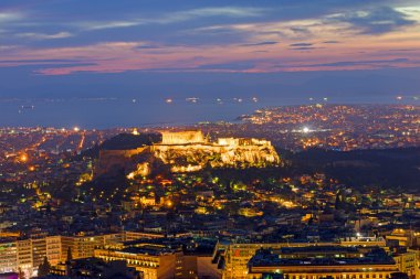 View over Athens at dawn clipart