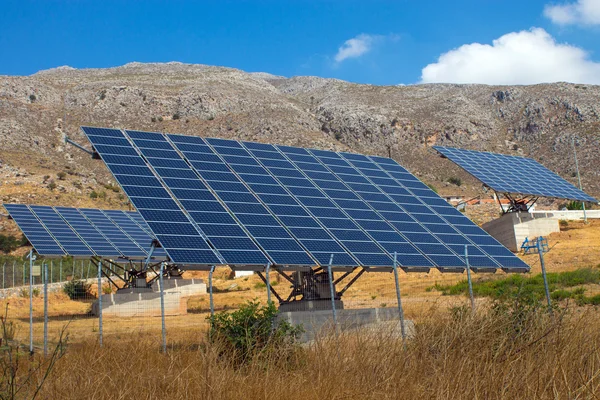 Solar panels on Crete island — Stock Photo, Image