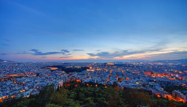 Güneş battıktan sonra Atina — Stok fotoğraf