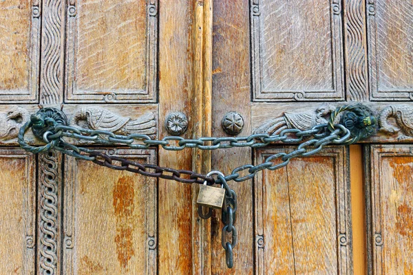 Porte en bois verrouillée — Photo