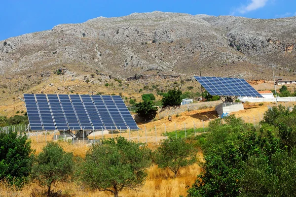 Two solar panels on Crete island — Stock Photo, Image