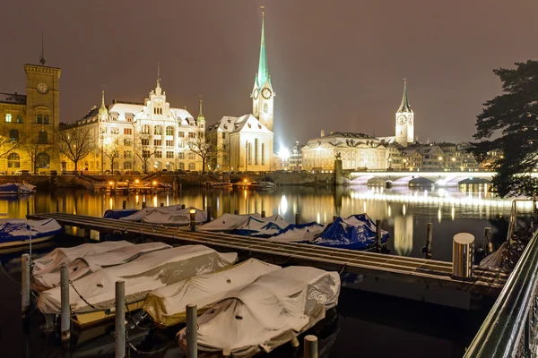 Uma noite de inverno em Zurique — Fotografia de Stock