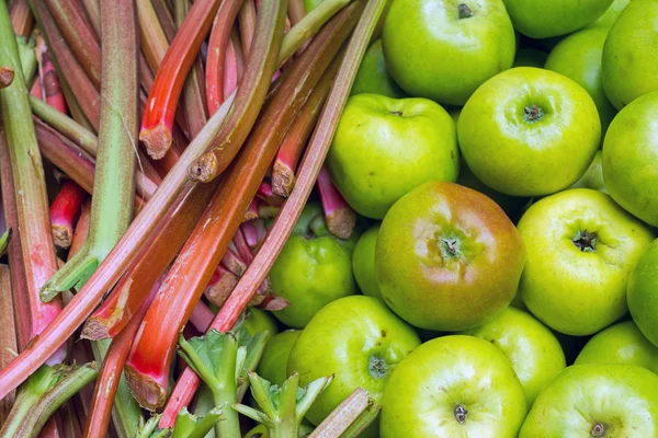 Rhabarber und Äpfel — Stockfoto