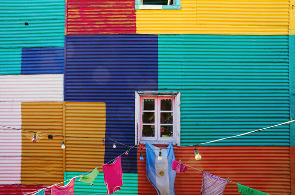 One of the typical walls in La Boca, Buenos Aires