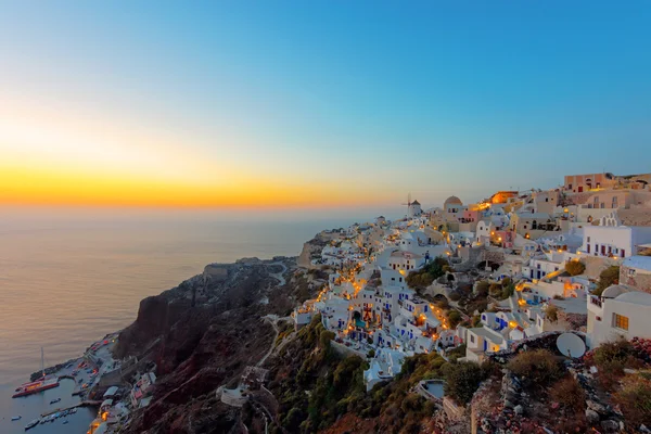 Santorini zonsondergang — Stockfoto