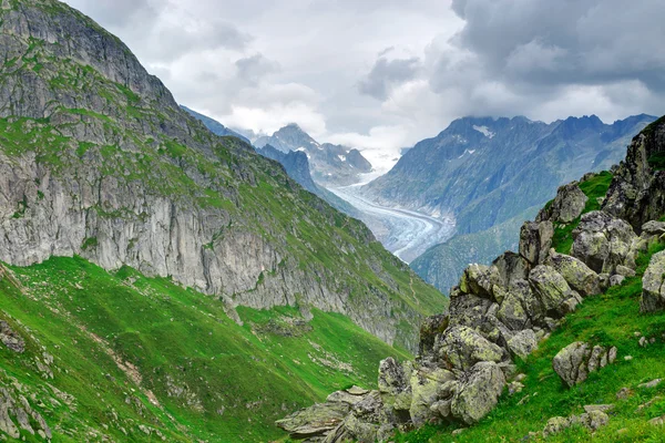 Paisaje en los Alpes Suizos — Foto de Stock