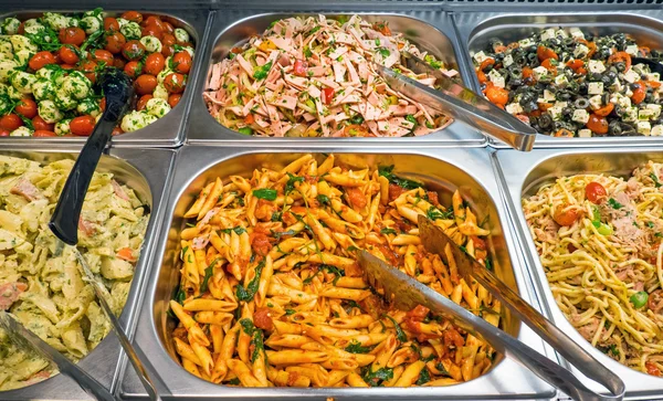 Different salads at a buffet — Stock Photo, Image