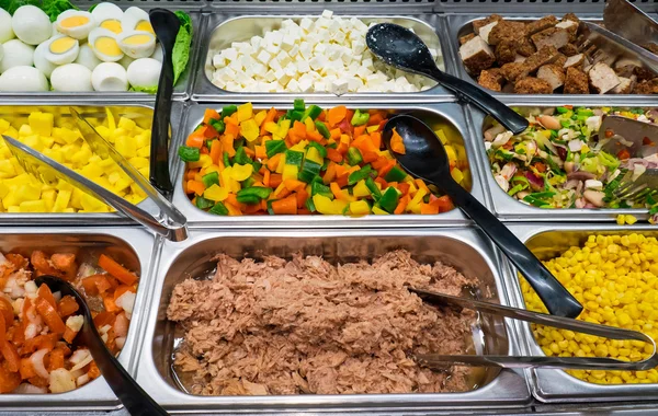 Salad buffet with a lot of choice — Stock Photo, Image