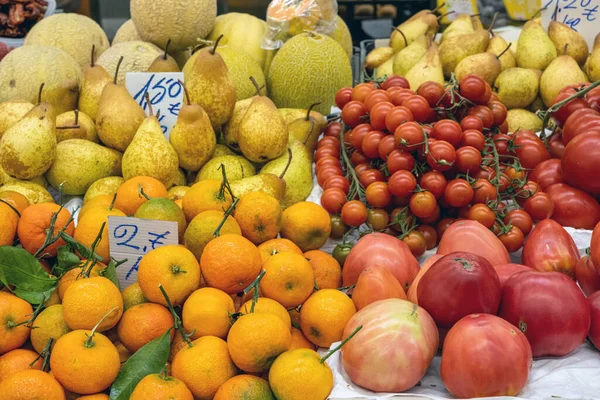 Fresh Fruits Tomatoes Sale Market — Stock Photo, Image