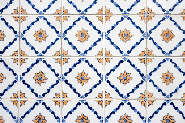 Fondo Una Típica Pared Azulejos Portugueses — Foto de Stock